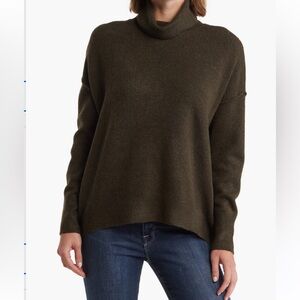 CeCe Dark Olive Turtleneck Sweater